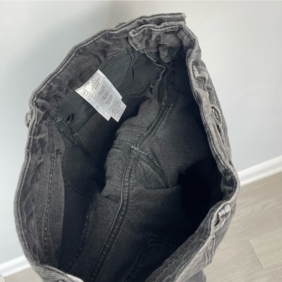 Good American 90s Trouser Jeans 25 Washed Black High Rise Vintage Retro Baggy - Picture 10 of 15